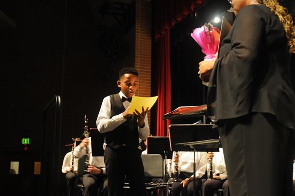 Students performing at the 2023-2024 All County Band Concert